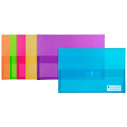 Marbig Polypick Document Wallet Foolscap Assorted Colours