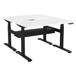 Lever Double Sided Height Adjustable Desk Pod 1200mm White/Black