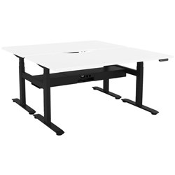 Lever Double Sided Electric Height Adjustable Desk Pod 1500mm White/Black