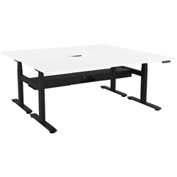 Lever Double Sided Electric Height Adjustable Desk Pod 1800mm White/Black