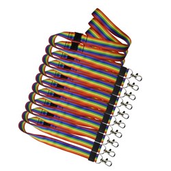 OfficeMax Breakaway ID Lanyard Rainbow 55cm, Pack of 10