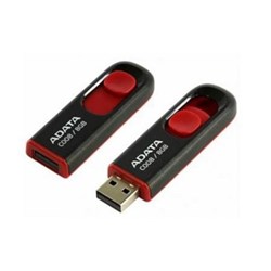Adata C008 Retractable Flash Drive 64GB USB 2.0 Black/Red