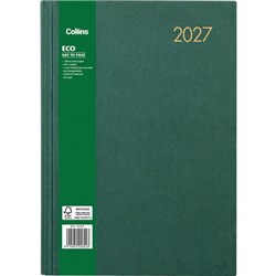 Collins A41 Eco Diary A4 1 Day Per Page 2027 Green