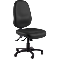 Charlie Extra High-Back Task Chair Long Seat 3 Lever Black Vinyl