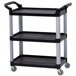 Compass Compact Utility Cart 3 Shelf Black/Silver