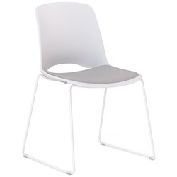 Klever Glide Visitor Chair With Upholstered Seat Pad Light Grey/White