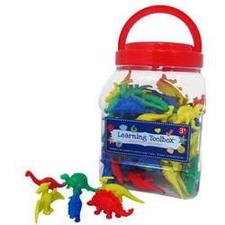 Learning Toolbox Dinosaur Math Counters 50-70mm Assorted Colours, Pack of 128