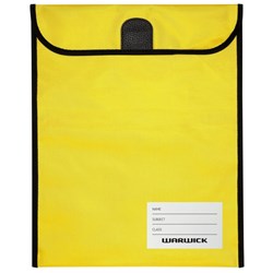 Warwick Homework Book Bag Hook & Loop Medium 290x360mm Yellow