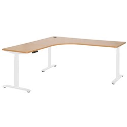 Amplify Electric Height Adjustable Workstation 1800x1800x750mm Beech/White