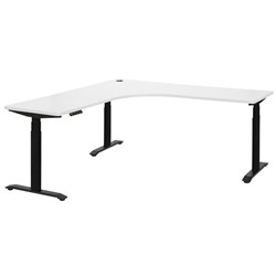 Amplify Electric Height Adjustable Workstation 1800x1800x750mm White/Black