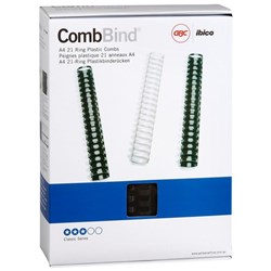 GBC Ibico 32mm Plastic Binding Coils 21 Ring Black, Pack of 50