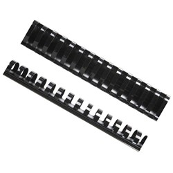 GBC 38mm Plastic Binding Coils 21 Ring Black, Pack of 50
