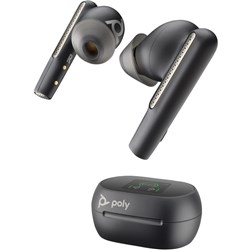 Poly Voyager Free 60+ UC Earbuds with BT700 USB-C Adaptor & Touchscreen Charge Case Carbon Black