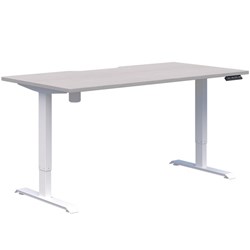 Fiord One Electric Height Adjustable Desk 1600x800mm Silver Strata/White