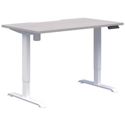 Fiord One Electric Height Adjustable Desk 1200x700mm Silver Strata/White