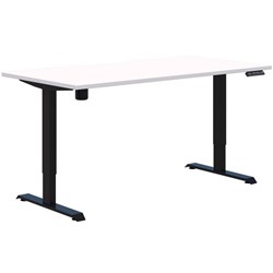 Fiord One Electric Height Adjustable Desk 1600x800mm Snow Velvet/Black
