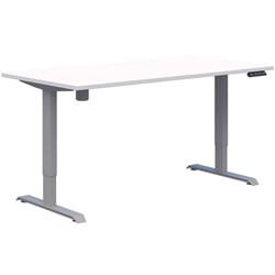 Fiord One Electric Height Adjustable Desk 1600x800mm Snow Velvet/Silver