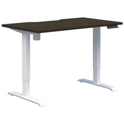 Fiord One Electric Height Adjustable Desk 1200x700mm Charred Oak Timberland/White