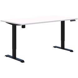 Fiord One Electric Height Adjustable Desk 1500x800mm Snow Velvet/Black
