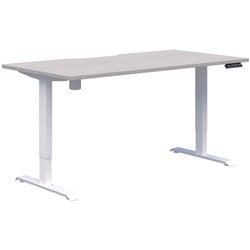 Fiord One Electric Height Adjustable Desk 1800x800mm Silver Strata/White
