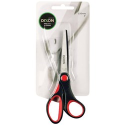 Dixon Soft Grip Scissors 150mm Black/Red