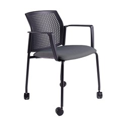 Zest Visitor Chair 4 Leg Shell Castors Lead Seat Pad with Square Arms Keylargo