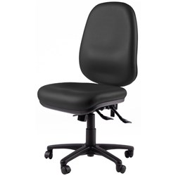 Charlie Alto Task Chair Extra Long Seat 3 Lever Vinyl Black