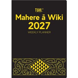 Tuhi B53 Premium Bilingual Diary Week To View Māhere A Wiki 2027 Black/Gold
