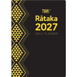 Tuhi B51 Premium Bilingual Diary Day Per Page Rātaka 2027 Black/Gold