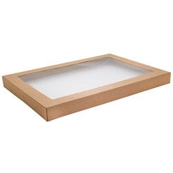 Alfresco Kraft Catering Box Lid Medium Brown, Carton of 100