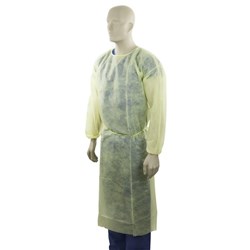 Bastion Non-Woven Polypropylene Clinical Gown Yellow, Carton of 100