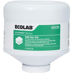 Ecolab Aquanomic Biocare Solid Sour-Soft Laundry Cleaner, Carton of 2