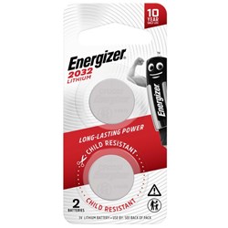 Energizer CR2032 3V Lithium Battery, Pack of 2