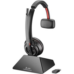 Poly Savi 8220 Stereo DECT 1880-1900 MHz Wireless Headset Black With Charging Cradle