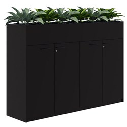 Fiord Lockable Storage Planter Hinged Door 1200x1800mm Black