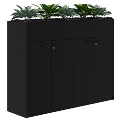 Fiord Lockable Storage Planter Hinged Door 1200x1600mm Black