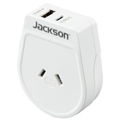 Jackson Slim Outbound Travel Adapter NZ/AU to USA/Japan Plug with USB Charging Ports