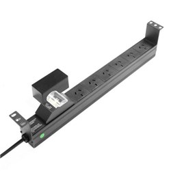 Dynamix 1RU 6 Outlet Horizontal Power Rail (10A) 10 Amp