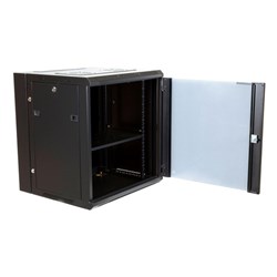 Dynamix 12RU Deep Universal Swing Wall Mount Cabinet 19" Black