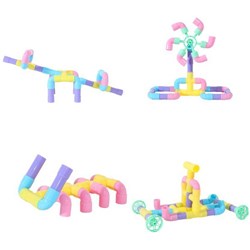 Pipe Building Set Assorted Colours, Set of 68