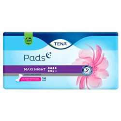 TENA Maxi Night Continence Pads Women's, Carton of 3 Packs of 14