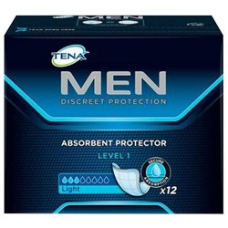 TENA Continence Liners Men Level 1, Carton of 4 Packs of 12