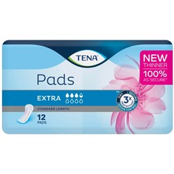 TENA Extra Continence Pads Standard Length, Carton of 6 Packs of 12