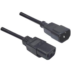 Dynamix IEC 10A Power Extension Cord C14 to C13 0.2m Black