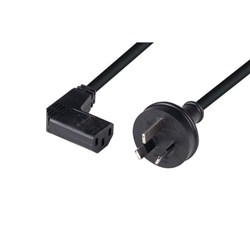 Dynamix Power Cord 3 Pin Plug to Right Angled IEC C13 Female Plug 10A 2m