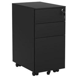 Boost Slimline Lockable Metal Mobile 300x600mm Black