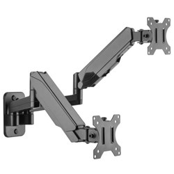 Brateck Wall Mount Dual Screen Gas Spring Monitor Arm 17-32 Inch 