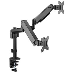 Brateck LDT48-C024 Desk Mount Dual Monitor Arm Pole-Mounted Gas Spring 17-32 Inch
