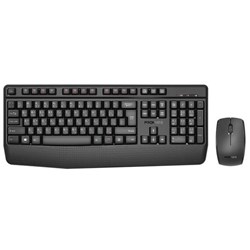 Promate Ergonomic Wireless Multimedia Keyboard and Mouse Combo Black