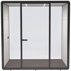 Haven Team Office Pod 2275x2300mm Black/Clear Glass